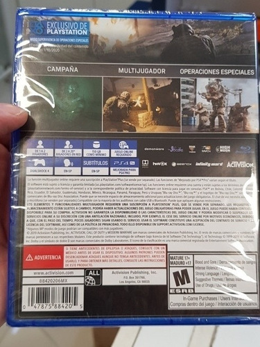 Imagen 2 de 2 de Ps4 Fisico Call Of Duty Modern Warfare Audio Español Nuevo