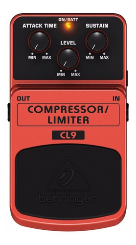 Behringer Cl-9 Pedal Compressor / Limiter Color Naranja oscuro