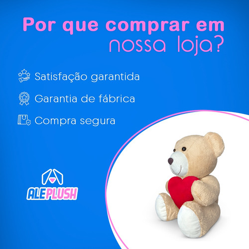 Ursinho De Pelúcia 15cm Articulado Com Coração Antialérgico