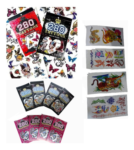 Pack 50 Hojas  De Tatuajes Temporales Sorpresa De Cumpleaños