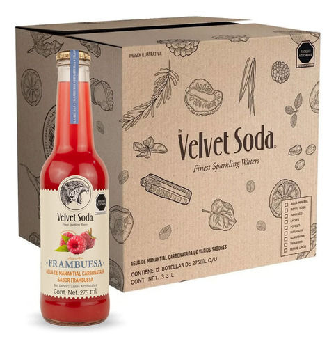 Velvet Soda Frambuesa 12 Pack