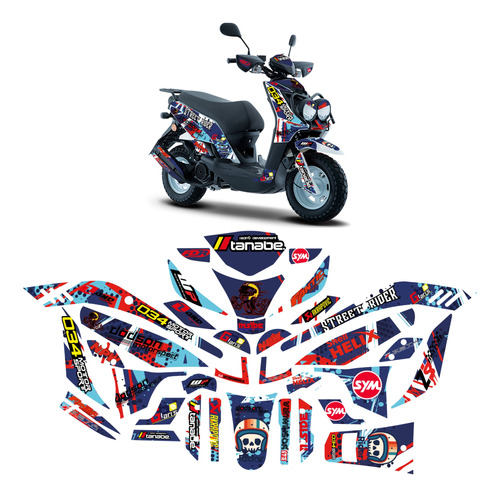 Kit Graficos Ws 150 Full Body Stickers Listo P/instalar M3