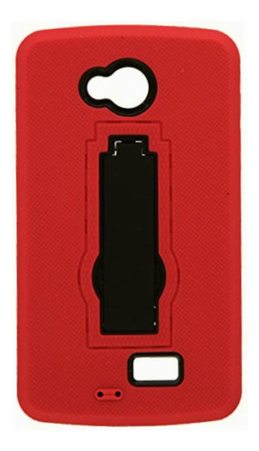 Funda Para LG Optimus F60 - Turquesa/negro Con Soporte Color Coral Liso