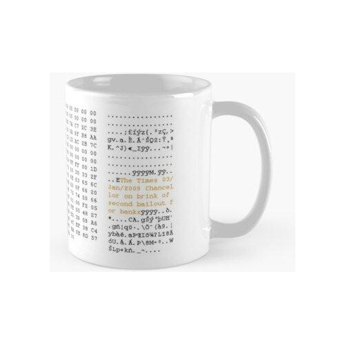 Taza Bitcoin Genesis Block Raw Hex Block Data Calidad Premiu