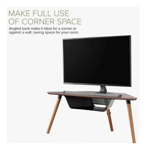 Soporte Tv Pout E18 Con Almacenamiento - Patas De Madera Mac