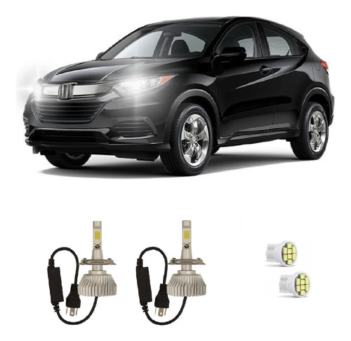 Kit Lâmpadas Super Led Farol Alto Baixo Hrv Hr-v 2015 À 2018