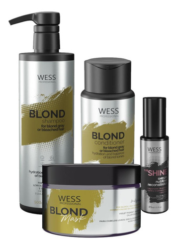  Kit Wess Blond Sh 500ml+cond 250ml+mask 200ml+weshine 45ml