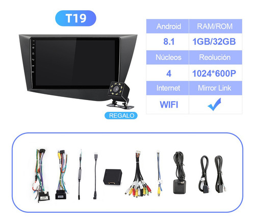 C-j Estéreo Cámara 1+32gb Para Seat León 2005-2012 Gps Wifi