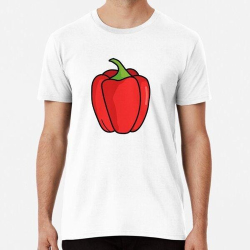 Remera Ilustración De Pimiento Rojo Algodon Premium 