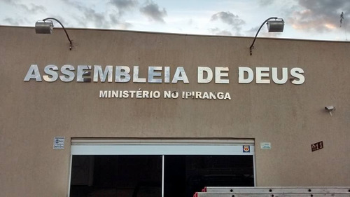 Letreiro / Assembleia De Deus De 25cm Missão Piúca 20 Cm