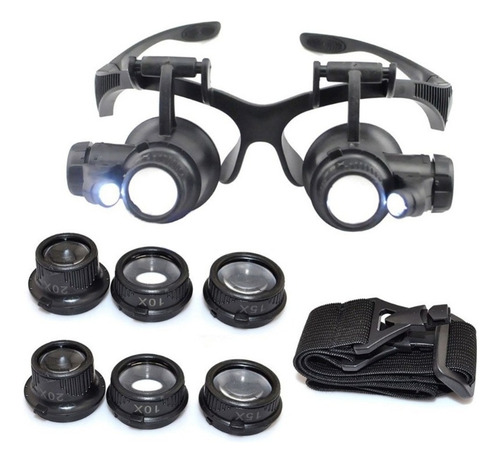 Lupa De Reloj De Reparación De Joyero Con Doble Ojo Led 15x