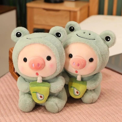 Q Peluche De Cerdo De 10 Pulgadas Disfrazado De Rana,