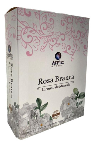 Incenso Indiano Atria Rosa Branca Massala 25 Cxs Com 8 Var