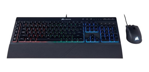 Imagen 3 de 4 de Kit de teclado y mouse gamer Corsair K55 + Harpoon RGB Español de color negro