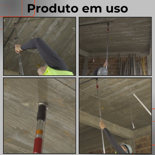 Pistola De Fixação Alongada Finca Pino C/ 50 Pregos Clip