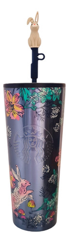 Termo Starbucks Acero Inox Popote Conejo Pascua Original