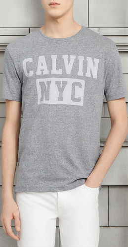 Playera Calvin Klein Jeans Nyc Gris Para Hombre 41i7136