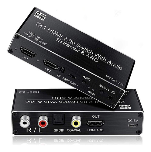 Conmutador Hdmi 2.0 Hdr 2 En 1 Salida Hdmi Interruptor Divis