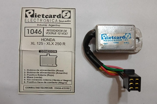 Regulador Pietcard 1046 Honda Xl 125/ Xlx 250 R Ciclomotos