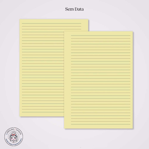 5 Miolo Caderno A5 Básico 1 - 100 Folhas Amarelo Pautado