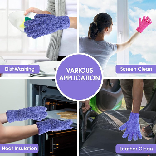3 Pares De Guantes De Microfibra Para Polvo