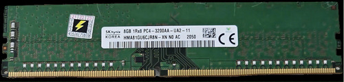 Memória Skhynix Ddr4 8gb Desktop 3200mhz 1rx8