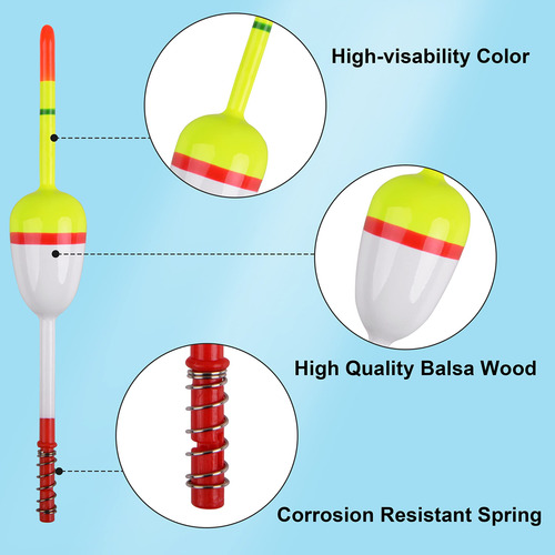 Orootl Flotadores De Pesca Y Bobbers 10 Piezas De Madera D