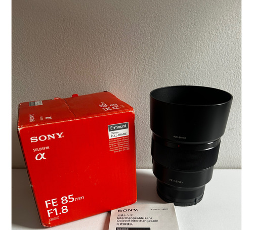 Lente Sony Fe 85mm F/1.8 Serie G Fijo Sel85f18 Retratos Full Frame Montura E