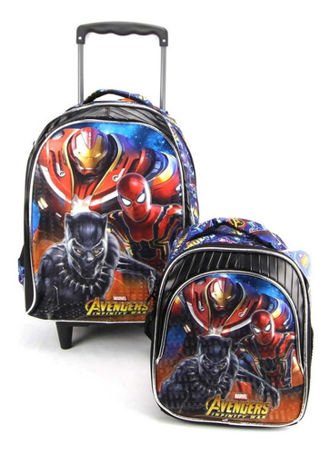 Imagem 2 de 10 de Mochilete Vingadores Marvel E Lancheira Térmica Xeryus 7490