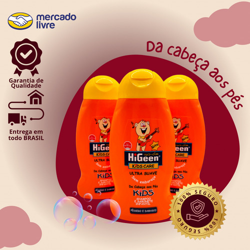Shampoo E Sabonete Infantil Gito Pessego E Damasco Higeen