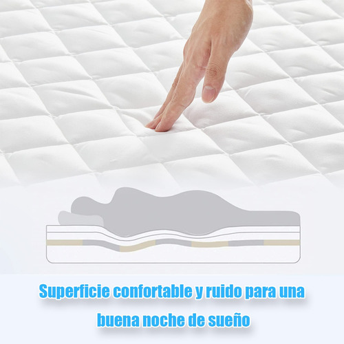 Protector De Colchón Impermeable Cobertor Matrimo Queen King Blanco Liso King