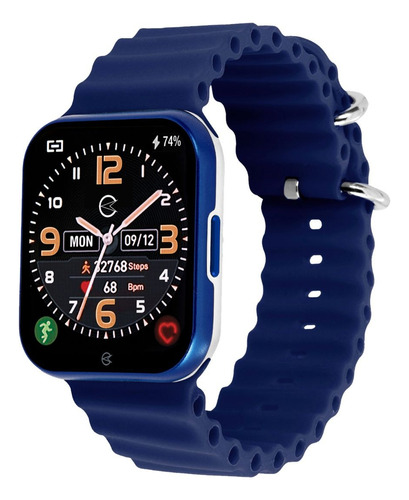 Champion Smartwatch Ch50033 C033 1.72mm Caixa 1.72mm De  Liga De Alumínio E Abs  Branca, Pulseira  Azul E O Arco  Azul Ch50033