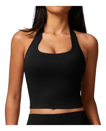 / Sujetador Yoga Fitness Para Correr Con Cuello Halter Mujer