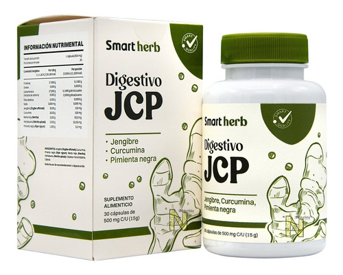 Digestivo Jcp (30 Cap De 500 Mg C/u) Smart Herb Anahuac