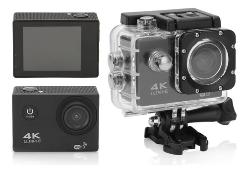 Video Camara Acción 4k Casco Moto Wifi 12mp Viaje Seguro Negro