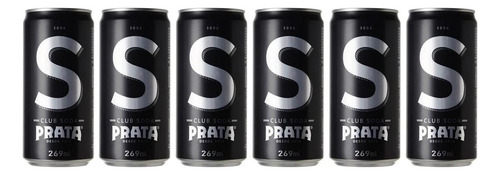 Kit Com 6 Agua Prata Club Soda Lata 269 Ml