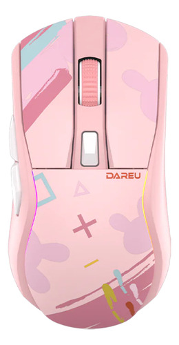 Mouse gamer inalámbrico recargable Dareu  A950 A950 rosa claro