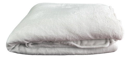 Frazada Con Corderito Tela Flannel 2 1/2 Plazas Térmica Beig Beige Liso