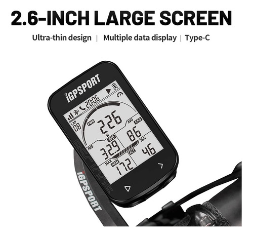 Computadora De Bicicleta Velocímetro Gps Inalámbrico Ant 2.6 Negro