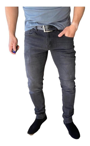 Jeans Pantalón Slim Fit Gris Oscuro
