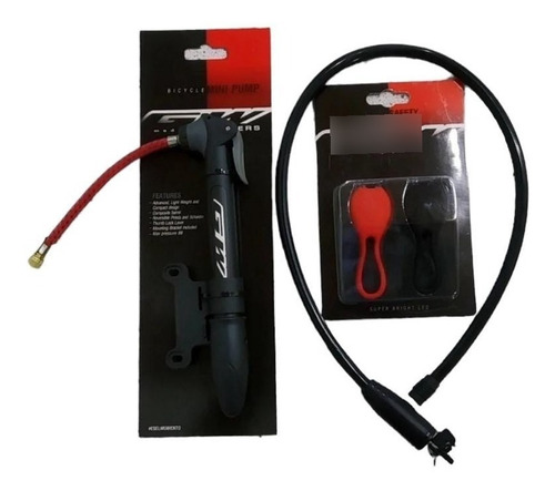 Kit Para Bicicleta Dos Luces, Una Bomba Y Una Guaya