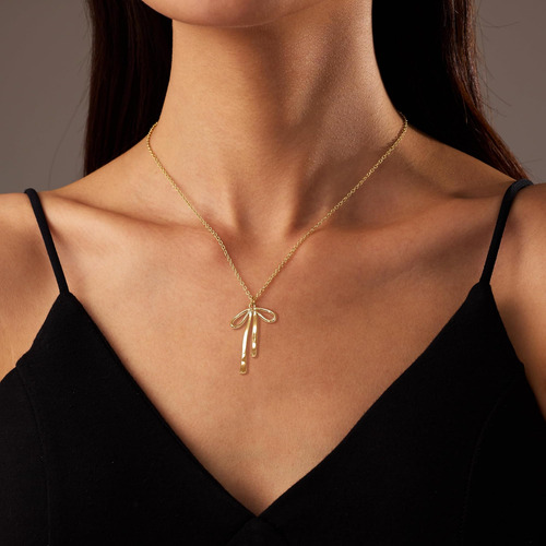 Yanchun Collar De Oro Para Mujer Collar Con Dije De Lazo Reg