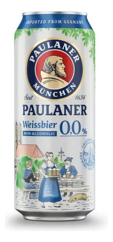 Cerveza Paulaner Weissbier 0,0% Alcohol Lata 500ml (12 Latas)