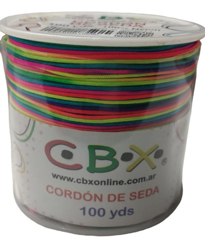 Cordon De Seda 1mm Cola De Rata Cbx X 100 Yds Multicolor