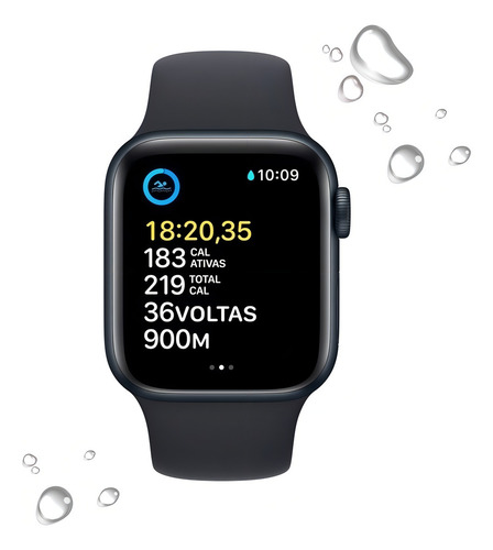 Apple Watch SE GPS - Caja de aluminio color medianoche 40 mm - Correa deportiva medianoche - Patrón