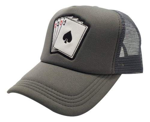 Imagen 2 de 3 de Gorra Trucker Bordada Cartas Poker Naipes