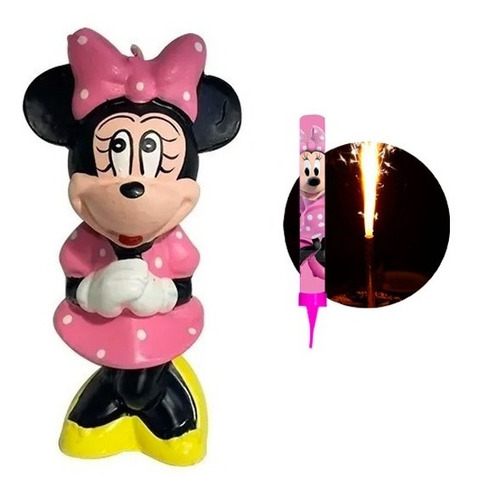 Vela Minnie Mouse Mimi Fiesta Vela De Cera Pastel Decoración