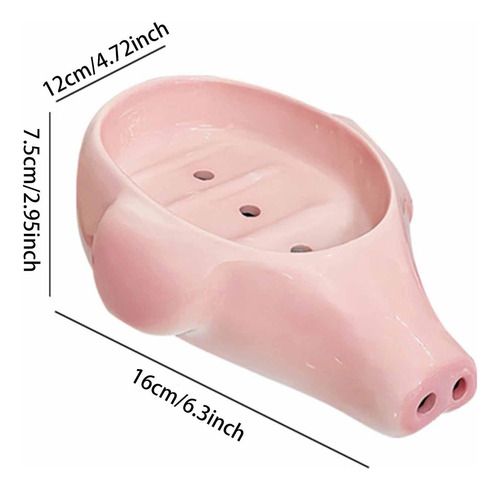 Jabonera Con Caja Creativa Autodrenante, Forma De Cerdo,