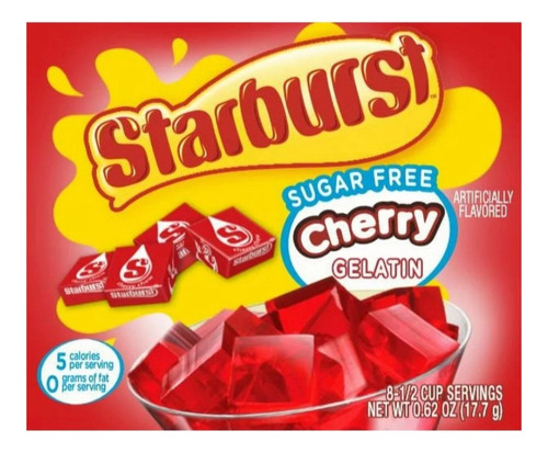 Starburst Gelatina Cherry Sugar Free, 17.70 Gr Importado