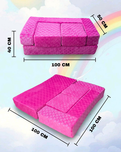Sofá Cama Modular Baby Nugget 4 Pzs Infantil/niños